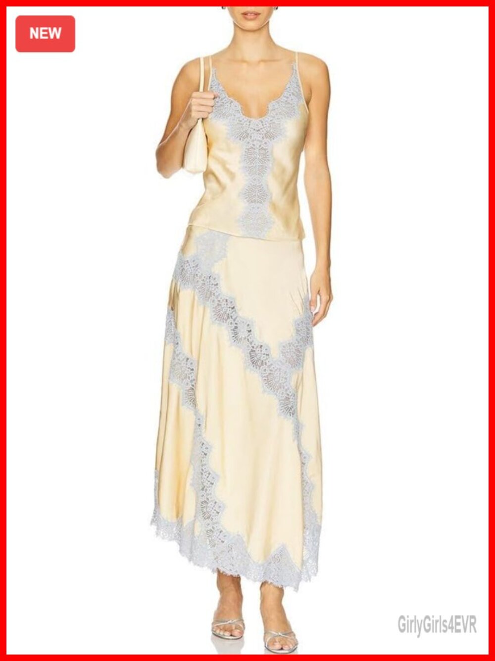 Womens 2 Piece Skirt Set Lace Halter V Neck High Waist Maxi Vacation Outfit